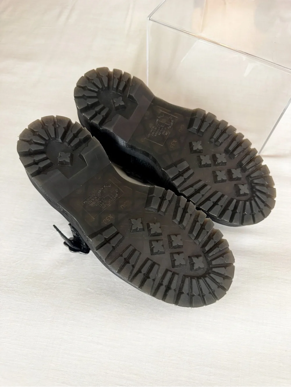 Dr. Martens Black Leather Addina Flower Flat - Picture 4 of 5